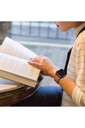 Uray store Apple Watch 42mm KR415 Luaz Deri Kordon - Beyaz