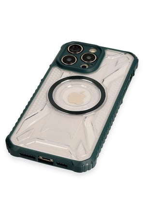 Uray store Apple iPhone 12 Pro Kılıf Prag Magneticsafe Kapak - Koyu Yeşil