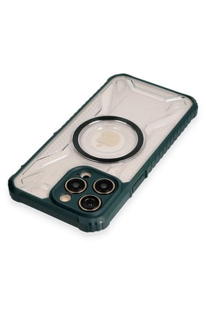 Uray store Apple iPhone 12 Pro Kılıf Prag Magneticsafe Kapak - Koyu Yeşil