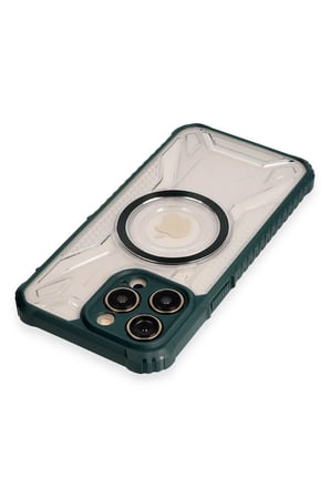 Uray store Apple iPhone 14 Pro Max Kılıf Prag Magneticsafe Kapak - Koyu Yeşil