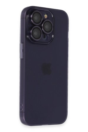 Uray store Apple iPhone 14 Pro Max Kılıf Luko Lens Silikon - Derin Mor