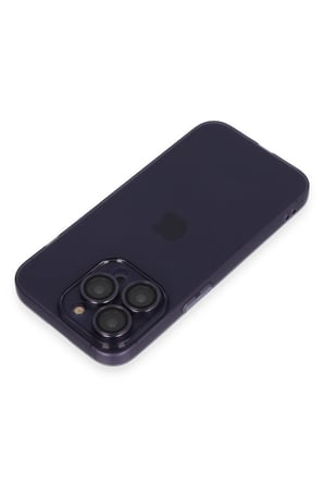 Uray store Apple iPhone 14 Pro Max Kılıf Luko Lens Silikon - Derin Mor