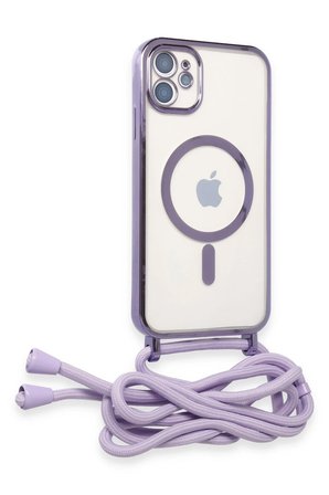 Uray store Apple iPhone 11 Kılıf Divo Lazer Askılı Magsafe Kapak - Lila