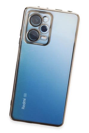 Uray store Xiaomi Redmi Note 12 Pro 5G Kılıf Razer Lensli Silikon - Gold