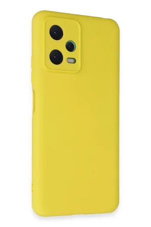 Uray store Xiaomi Redmi Note 12 5G Kılıf Nano içi Kadife Silikon - Sarı