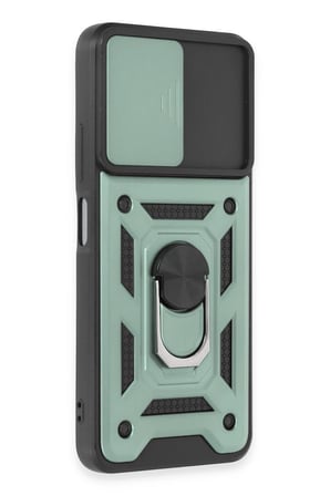 Uray store Xiaomi Redmi Note 12 5G Kılıf Pars Lens Yüzüklü Silikon - Yeşil