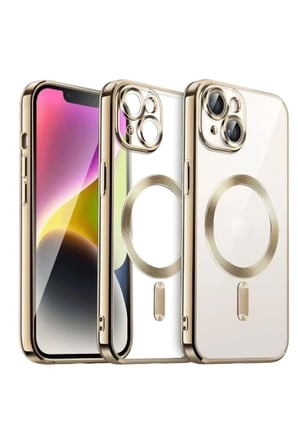 Uray store Apple iPhone 15 Kılıf Kross Magneticsafe Kapak - Gold