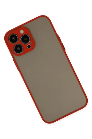 Uray store Apple iPhone 15 Pro Max Kılıf Montreal Silikon Kapak - Kırmızı