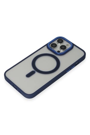 Uray store Apple iPhone 15 Pro Max Kılıf Room Magneticsafe Silikon - Lacivert