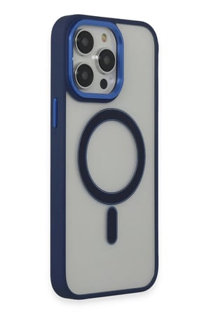 Uray store Apple iPhone 15 Pro Max Kılıf Room Magneticsafe Silikon - Lacivert