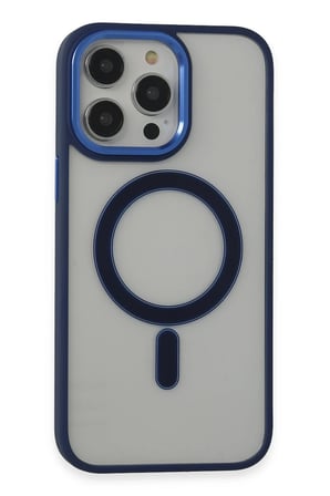 Uray store Apple iPhone 15 Pro Max Kılıf Room Magneticsafe Silikon - Lacivert