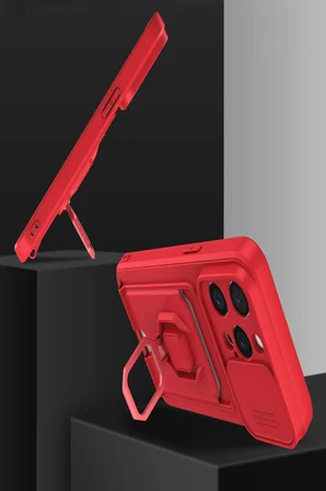 Uray store Apple iPhone 15 Pro Kılıf Zuma Kartvizitli Yüzüklü Silikon - Lila