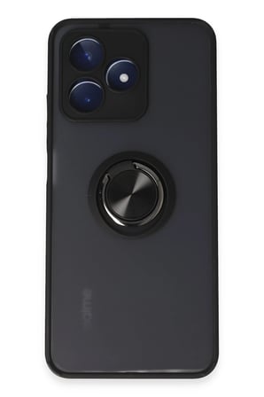 Uray store Realme C53 Kılıf Montreal Yüzüklü Silikon Kapak - Siyah