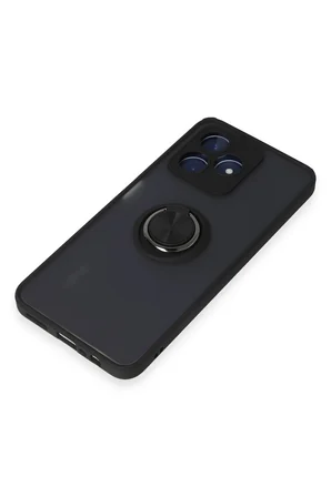 Uray store Realme C53 Kılıf Montreal Yüzüklü Silikon Kapak - Siyah