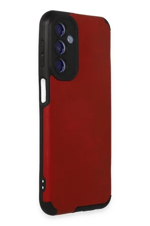 Uray store Samsung Galaxy M34 5G Kılıf Loop Deri Silikon - Kırmızı