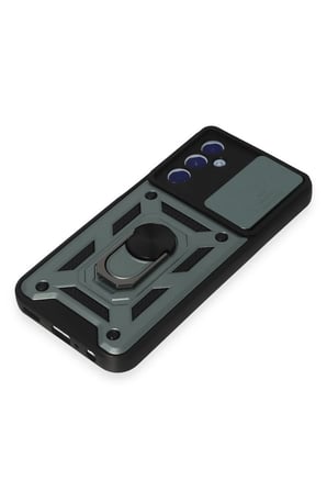 Uray store Samsung Galaxy M34 5G Kılıf Pars Lens Yüzüklü Silikon - Yeşil