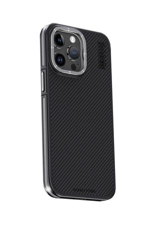 Joko Apple iPhone 15 Pro Max Kılıf Aramid 600D Kevlar Karbon Fiber Magsafe Kapak - Gri
