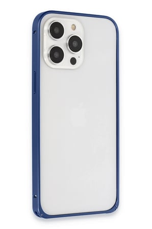 Joko Apple iPhone 15 Pro Metal Bumper Mat Kapak - Lacivert