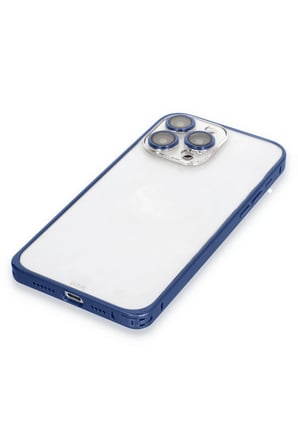 Joko Apple iPhone 15 Pro Max Metal Bumper Mat Kapak - Lacivert