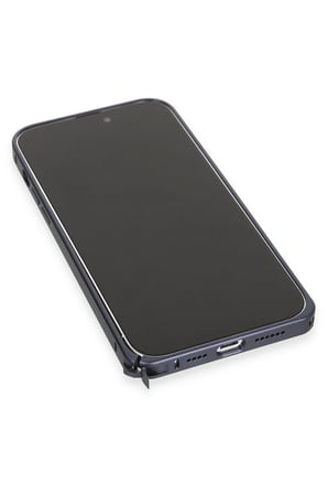 Joko Apple iPhone 15 Pro Max Kılıf Metal Bumper Magneticsafe Kapak - Lacivert