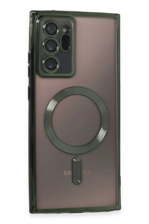 Uray store Samsung Galaxy Note 20 Ultra Kılıf Kross Magneticsafe Kapak - Koyu Yeşil