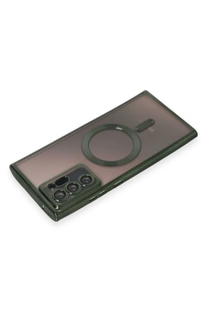 Uray store Samsung Galaxy Note 20 Ultra Kılıf Kross Magneticsafe Kapak - Koyu Yeşil