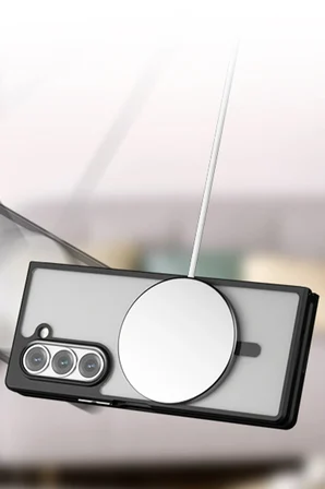 Uray store Samsung Galaxy Z Fold 5 Kılıf Blur Fold Magsafe Kapak - Siyah