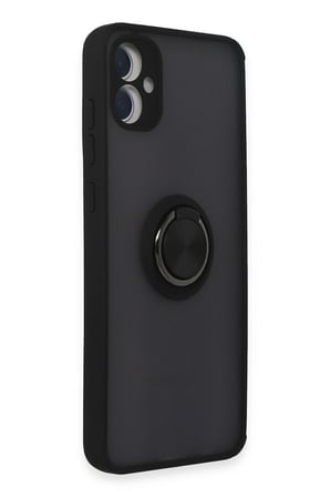 Uray store Samsung Galaxy A05 Kılıf Montreal Yüzüklü Silikon Kapak - Siyah