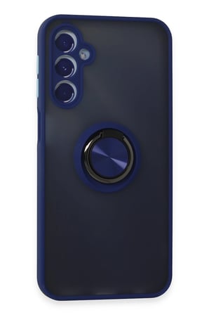 Uray store Samsung Galaxy M34 5G Kılıf Montreal Yüzüklü Silikon Kapak - Lacivert