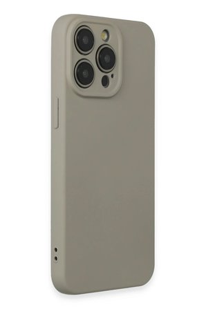 Uray store Apple iPhone 15 Pro Max Kılıf Nano içi Kadife Silikon - Beyaz Titanyum