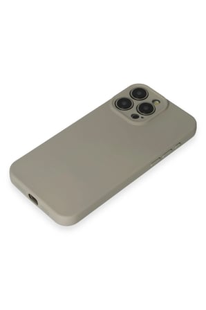 Uray store Apple iPhone 15 Pro Max Kılıf Nano içi Kadife Silikon - Beyaz Titanyum