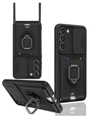 Uray store Samsung Galaxy S24 Plus Kılıf Zuma Kartvizitli Yüzüklü Silikon - Siyah