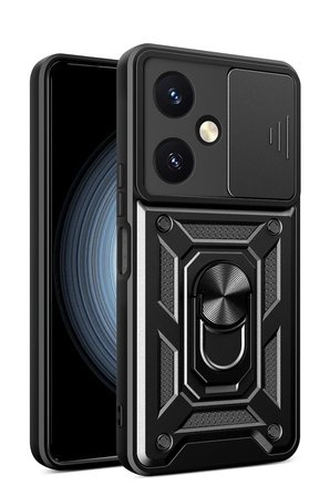 Uray store Vivo Y27 Kılıf Pars Lens Yüzüklü Silikon - Siyah