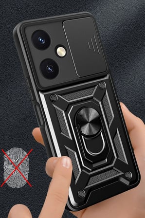 Uray store Vivo Y27 Kılıf Pars Lens Yüzüklü Silikon - Lacivert