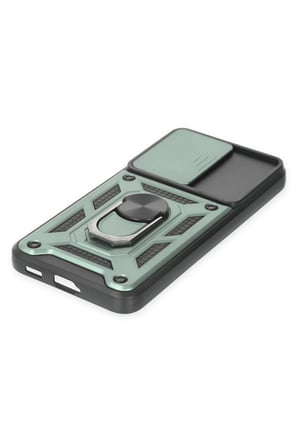 Uray store Samsung Galaxy S24 Kılıf Pars Lens Yüzüklü Silikon - Yeşil