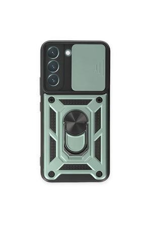 Uray store Samsung Galaxy S24 Kılıf Pars Lens Yüzüklü Silikon - Yeşil