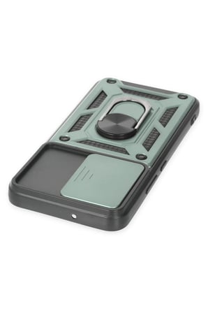 Uray store Samsung Galaxy S24 Kılıf Pars Lens Yüzüklü Silikon - Yeşil