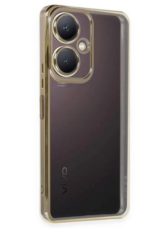 Uray store Vivo Y27 Kılıf Razer Lensli Silikon - Gold