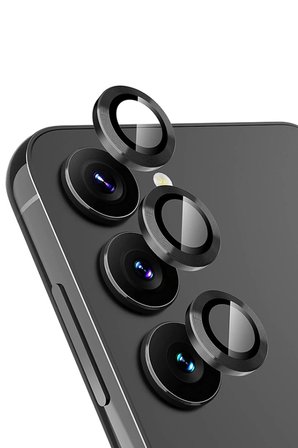 Uray store Samsung Galaxy A24 4G Valdez Metal Kamera Lens - Siyah