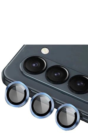 Uray store Samsung Galaxy Z Fold 5 Valdez Metal Kamera Lens - Mavi