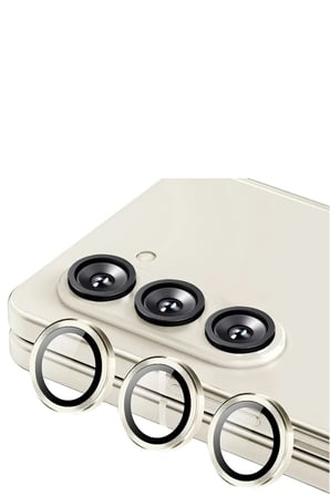 Uray store Samsung Galaxy Z Fold 5 Valdez Metal Kamera Lens - Krem