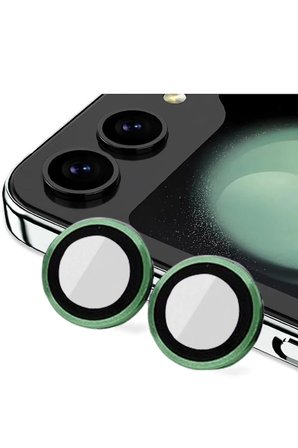 Uray store Samsung Galaxy Z Flip 5 Valdez Metal Kamera Lens - Koyu Yeşil