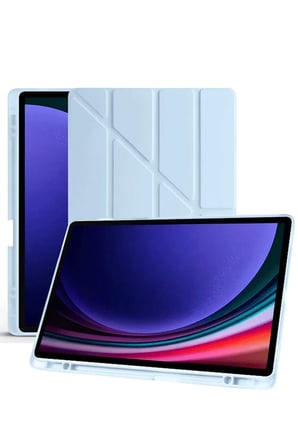 Uray store Samsung Galaxy X510 Tab S9 FE 11 Kılıf Kalemlikli Mars Tablet Kılıfı - Mavi