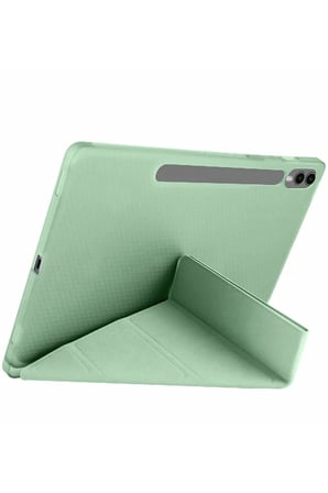 Uray store Samsung Galaxy X510 Tab S9 FE 11 Kılıf Kalemlikli Mars Tablet Kılıfı - Açık Yeşil