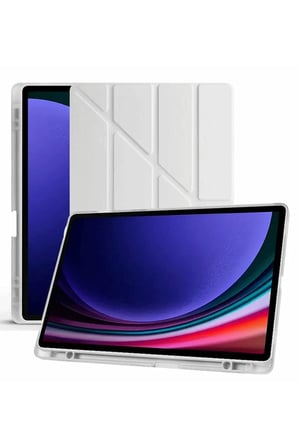 Uray store Samsung Galaxy X510 Tab S9 FE 11 Kılıf Kalemlikli Mars Tablet Kılıfı - Gri