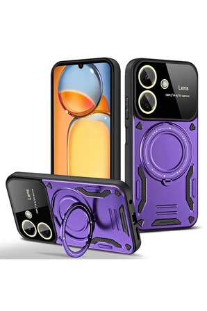 Uray store Xiaomi Redmi 13C Kılıf Joy Lens Standlı Kapak - Mor