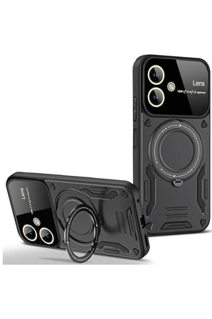 Uray store Samsung Galaxy A05 Kılıf Joy Lens Standlı Kapak - Siyah