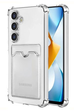 Uray store Samsung Galaxy S24 Kılıf Kart Şeffaf Silikon - Şeffaf