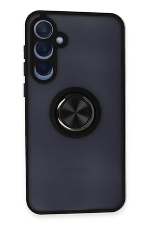 Uray store Samsung Galaxy A25 5G Kılıf Montreal Yüzüklü Silikon Kapak - Siyah