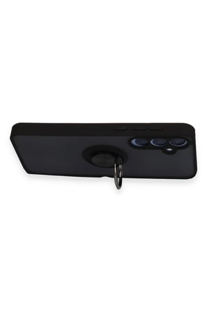 Uray store Samsung Galaxy A25 5G Kılıf Montreal Yüzüklü Silikon Kapak - Siyah